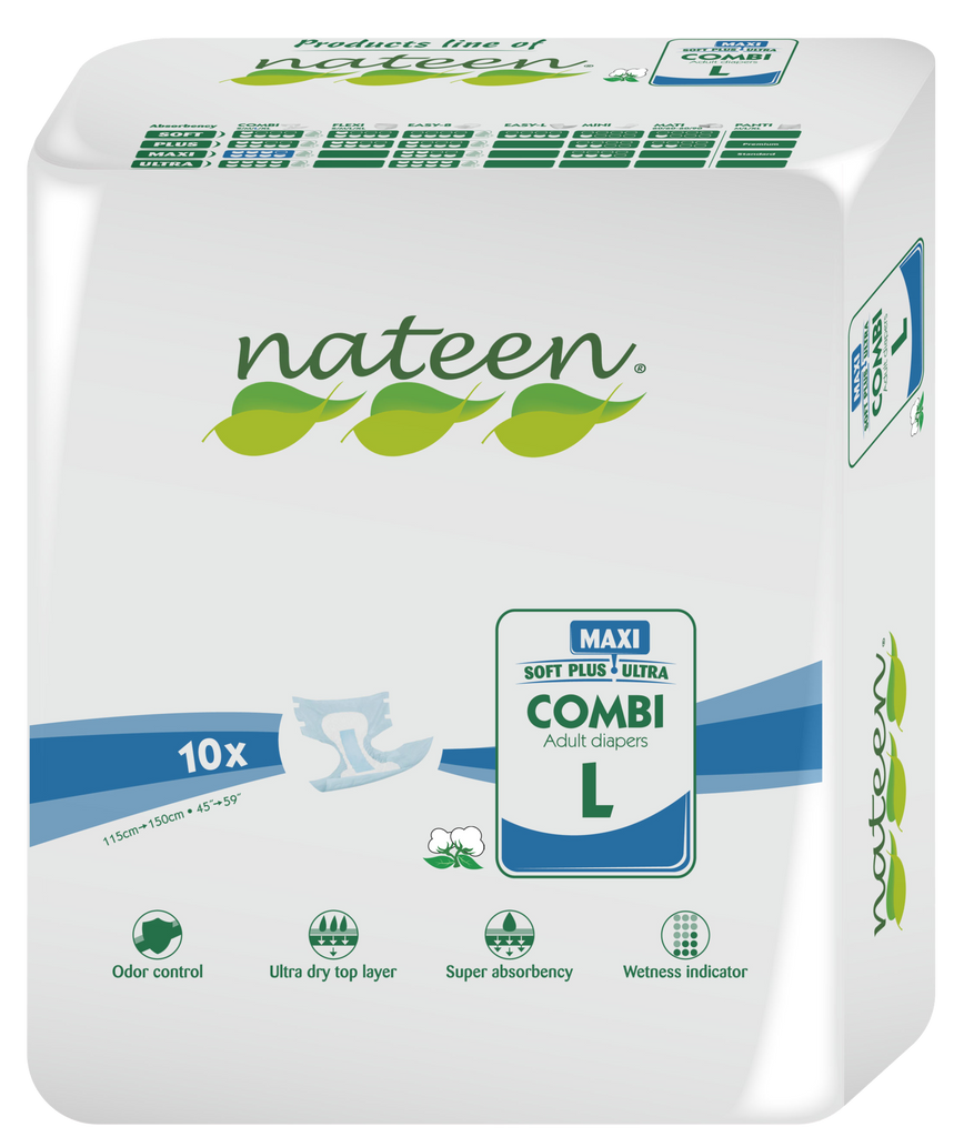 Nateen - Combi Maxi - Adult Diaper (Large) >3450ml - thequalitycarestore.com