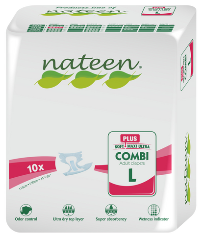 Nateen - Combi Plus - Adult Diaper (Large)  >2850ml - thequalitycarestore.com