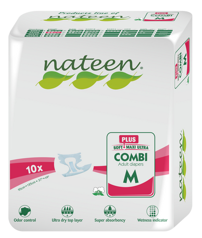 Nateen - Combi Plus - Adult Diaper (Medium) >2450ml - thequalitycarestore.com