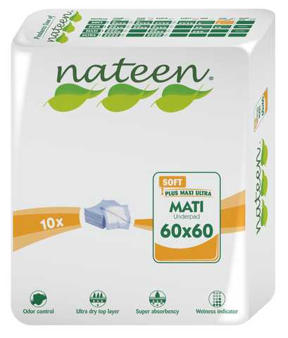 Nateen - Mati Soft - Bed Pads (60*60cm) >500ml - thequalitycarestore.com